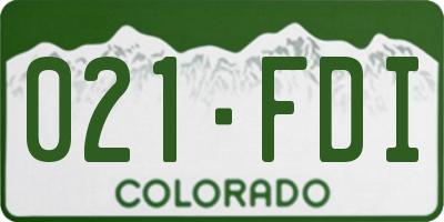 CO license plate 021FDI
