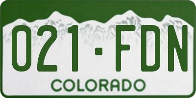 CO license plate 021FDN