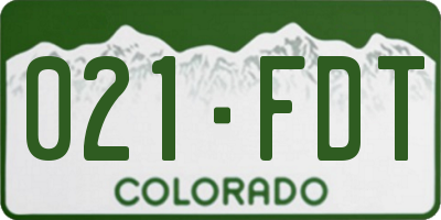 CO license plate 021FDT