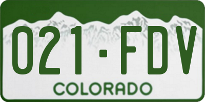 CO license plate 021FDV