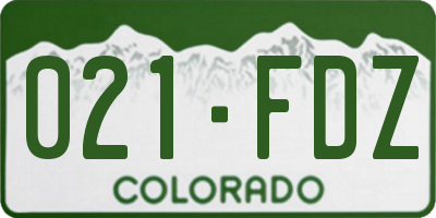 CO license plate 021FDZ