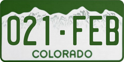 CO license plate 021FEB