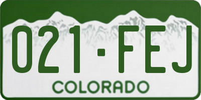 CO license plate 021FEJ