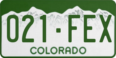 CO license plate 021FEX