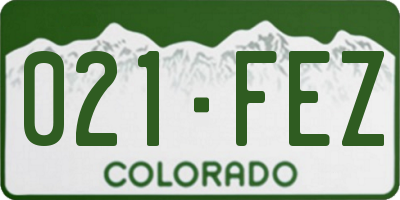 CO license plate 021FEZ