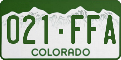 CO license plate 021FFA