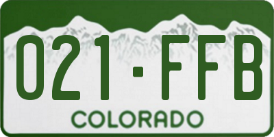 CO license plate 021FFB
