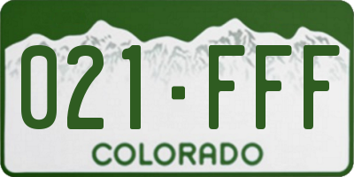 CO license plate 021FFF