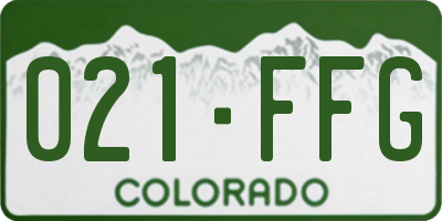CO license plate 021FFG