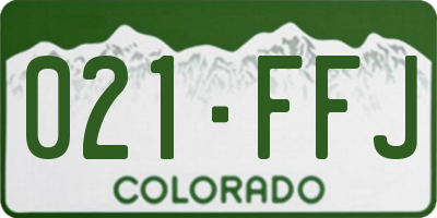 CO license plate 021FFJ