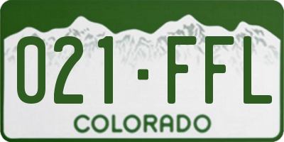 CO license plate 021FFL