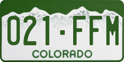 CO license plate 021FFM