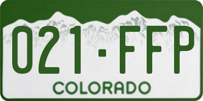 CO license plate 021FFP