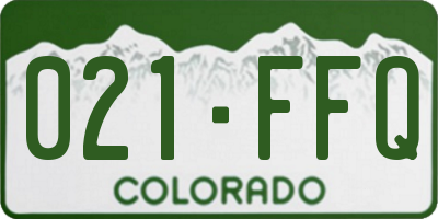 CO license plate 021FFQ