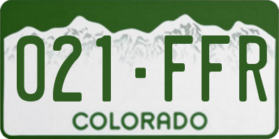 CO license plate 021FFR