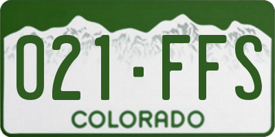 CO license plate 021FFS