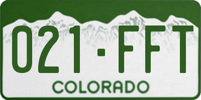 CO license plate 021FFT