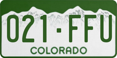 CO license plate 021FFU