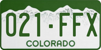 CO license plate 021FFX