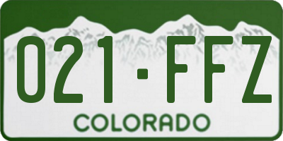 CO license plate 021FFZ