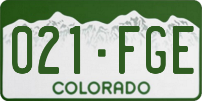 CO license plate 021FGE