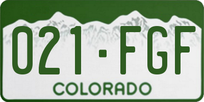 CO license plate 021FGF
