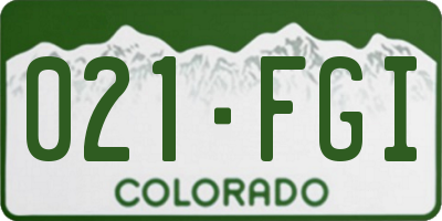CO license plate 021FGI