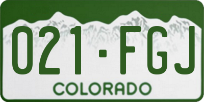 CO license plate 021FGJ