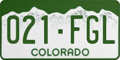CO license plate 021FGL