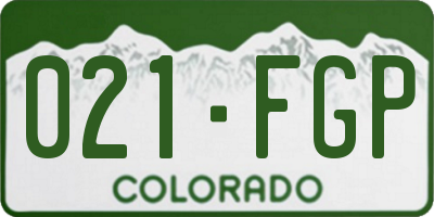 CO license plate 021FGP