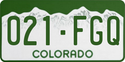 CO license plate 021FGQ
