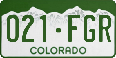 CO license plate 021FGR