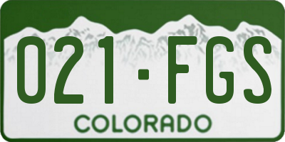 CO license plate 021FGS