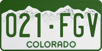 CO license plate 021FGV