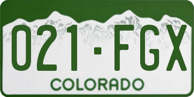 CO license plate 021FGX