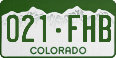 CO license plate 021FHB