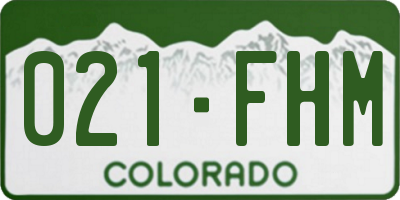 CO license plate 021FHM