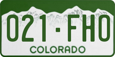 CO license plate 021FHO