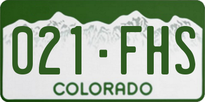 CO license plate 021FHS
