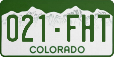 CO license plate 021FHT