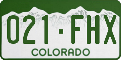 CO license plate 021FHX