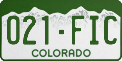 CO license plate 021FIC