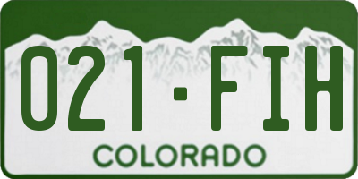 CO license plate 021FIH