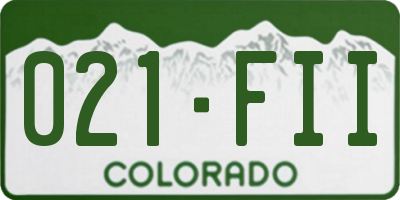CO license plate 021FII