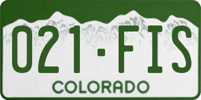 CO license plate 021FIS