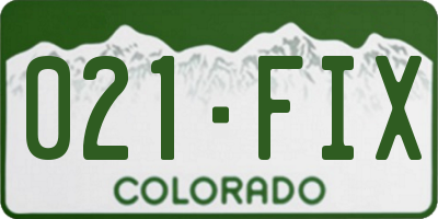 CO license plate 021FIX