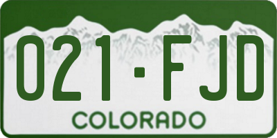 CO license plate 021FJD
