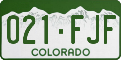 CO license plate 021FJF