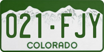 CO license plate 021FJY
