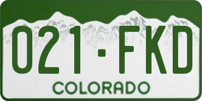 CO license plate 021FKD
